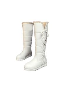 Damen Stiefel Mode Plüsch Gefüttert Warm Winterstiefel Knie Hoch Schnee Stiefel Schuhe Weiß,Größe:EU 39