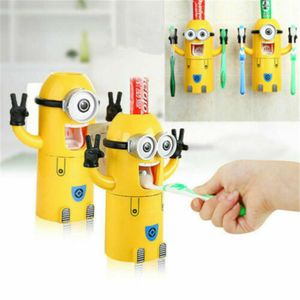 2er/set Zahnbürstenhalter Gelb Automatisch Cartoon Zahnpastaspender Squeezer für Kinder