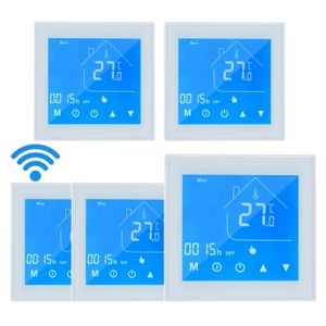 5X WiFi Smart LCD Raumthermostat thermostat für 5A Wassererwärmung Fußbodenheizung Woche programmierbar Ewelink APP Control Kompatibel mit Alexa Google Home