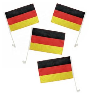 4x Autoflagge Deutschland 45x30cm Robust Deutschlandflagge für Auto Fahne Autofahne ( 4er Set )