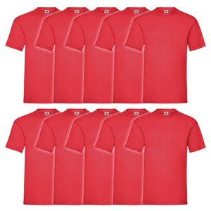 10er Pack Fruit of the Loom Valueweight T-Shirt Farbe: rot Größe: M