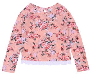 Pfirsichfarbene Bluse mit Blumen gemustert PRIMARK 6-7 Jahre