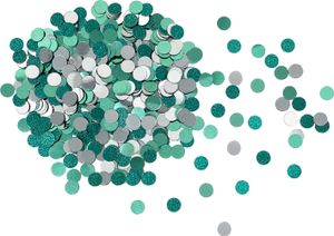Oblique Unique Konfetti Rund Glitzer Streudeko Tisch Deko für Geburtstag Silvester Party Hochzeit JGA - türkis silber