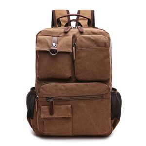 Herren Business Laptop Bag Studenten Multi-Taschen Rucksack outdoor Reise Daypack Atmungsaktiv Schultasche (Kaffee)