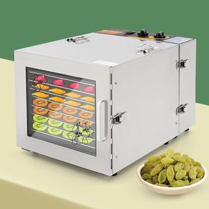 10 Tier nerezový dehydrátor s funkcí časovače 12H regulátor teploty 35-75 ℃ pro ovoce maso sušička ovoce zelenina bylinky