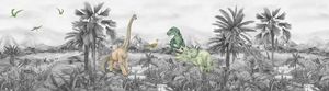 Sanders & Sanders selbstklebende Tapetenbordüre Dinosaurier Grau - 601322 - 13.8 x 500 cm
