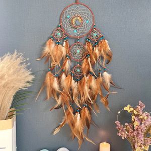 Dreamcatcher Ręcznie robiony wiszący na ścianie Dreamcatcher z piór do dekoracji sypialni dla dzieci w samochodzie