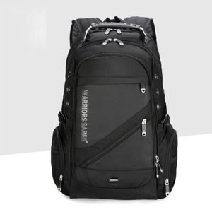 Herren Verstellbare Riemen-Rucksack-Schule Reißverschluss Daypack Wasserdichte Multi-Taschen Rucksack, Farbe: Schwarz, Größe: 17 Zoll