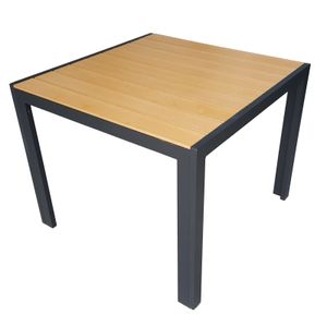 Raburg Gartentisch HARVEY XXL in NATUR-DUNKEL-GRAU - 90 x 90 cm, Alu & Polywood, premium Tisch, sehr stabil & leicht