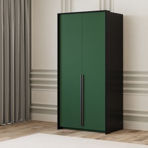 Albello Kleiderschrank Livia Schlafzimmerschrank Kleiderschrank für das Wohnzimmer Grün Flaschengrün 105x64.5x215