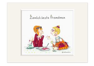 Bild | Ziemlich beste Freundinnen | Passepartout Kunstdruck Wandbild | 30 cm | Barbara Freundlieb