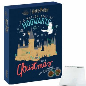 Harry Potter Adventskalender Hogwarts Premium XL blau (280g Schokolade) + usy Block