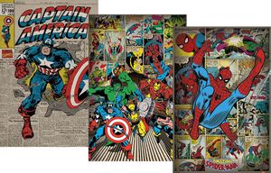 Marvel Comics Poster 3erSet Retro 91,5 x 61 cm