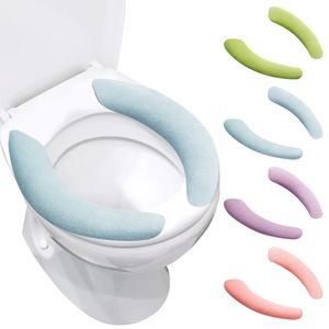 Badezimmer-Wärmer-Toilettensitzbezug-Pads, 4 Paar, waschbare und wiederverwendbare Kissen für den Winter