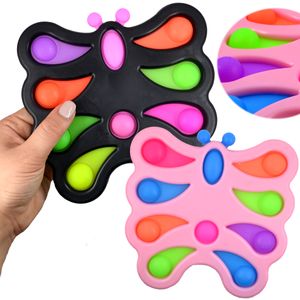 Magic Pop It Schmetterling Groß Bunt 10 Bubbles Antistress Fidget XL Sensorik Kinder 17cm