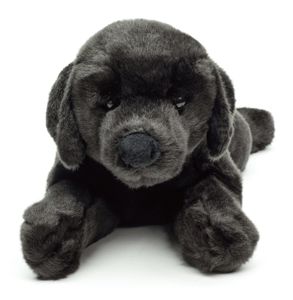 Uni-Toys - Labrador schwarz, liegend - 40 cm (Länge) - Plüsch-Hund - Plüschtier, Kuscheltier