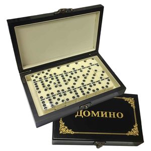 Domino Spiel mit Holzbox Dominosteine Geschenkidee