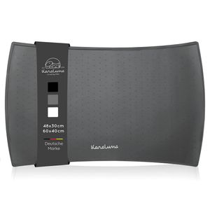 KaraLuna Premium Silikon Napfunterlage 48 x 30 cm (Grau, Kurvig) Futtermatte Katze Futterunterlage Hund Futternapf Fressnapf Hundenapf Unterlage Kaffeevollautomat Napf Matte Mat Silikonmatte