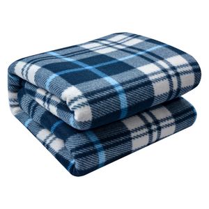 Clayre & Eef Tagesdecke 180x200 cm Blau Polyester Rauten