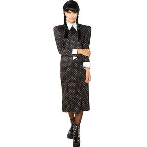 Wednesday - Kostüm-Kleid ‘” ’Mittwoch Addams“ - Damen BN5817 (L) (Schwarz/Weiß)