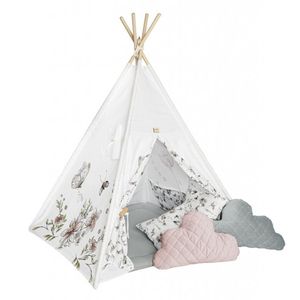 Kinder Tipi Natur mit Kissen