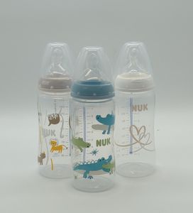 Nuk 10.225.266 FC+ Bottle TEMP Control 300ML SIL 0-6 Baby-Flasche + Sauger, 300ml Fassungsvermögen, BPA-frei