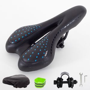 Ergonomischer Fahrradsattel Schwarz Blau Anti Rutsch Gel Belüftung Fahrrad