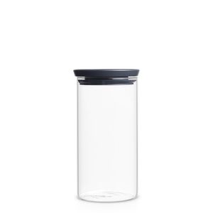 Brabantia Glasbehälter 0,35 Liter mit Deckel Dunkelgrau Vorratsdose