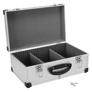DJ CD-Koffer Alukoffer Aluminiumbox DJ Case Box + Schlüssel  - für 60 CDs | Silber