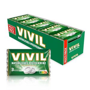 VIVIL Natürliches Pfefferminz Pastillen | 20 x 3er Pack