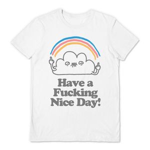 Vo Maria - "Have A Fucking Nice Day" T-Shirt für Herren/Damen Unisex PM6871 (L) (Weiß)