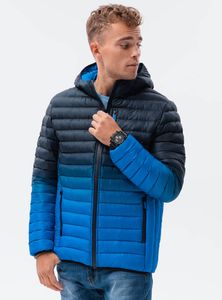 Ombre Clothing Pánská zimní prošívaná bunda Avalanche tmavě modrá L