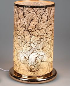 Formano Lampe Touch Blätter gold Touchlampe 24 cm Leuchte Edelstahl