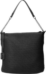 Rieker Damen Schultertasche Kordelstruktur Kettendetail H1331, Farbe:Schwarz