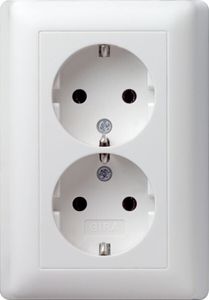 Gira Doppelsteckdose Sys55/e2, Event, St55, reinweiß matt, 078004