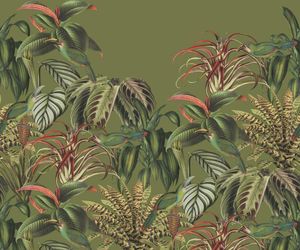 Fototapete 561388 Tapete Blumen Floral 300 x 300 cm Rasch Barbara Home Collection III Grün