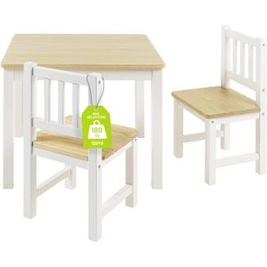 BOMI® Kindersitzgruppe Amy aus Kiefer Massiv Holz für Kleinkinder, Mädchen und Jungen Natur Weiß BOMI® Kindersitzgruppe Amy aus Kiefer Massiv Holz für Kleinkinder, Mädchen und Jungen Natur Weiß