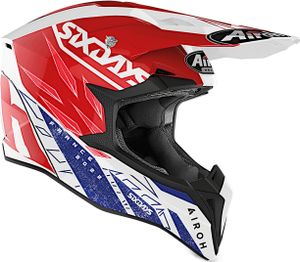 Airoh Wraap Six Days France Motocross Helm (White/Blue/Red,M (57/58))