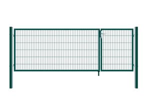 Doppelflügel Gartentor - Variantenauswahl, Farbe:Grün, Höhe:120 x 350 cm