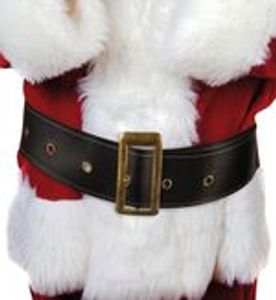 Schwarzer Weihnachtsmann Gürtel aus Kunstleder mit goldener Schnalle 150 cm