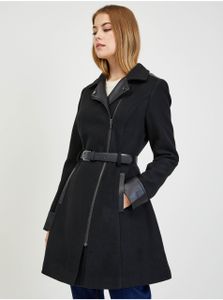 Dámsky čierny zimný kabát s vlnou ORSAY - XL