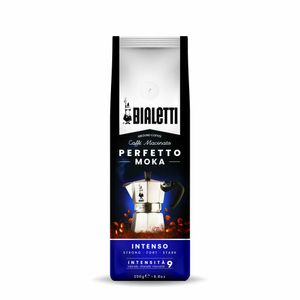 Bialetti Perfetto Moka Stark 250 g, 250 g, Dunkle Röstung, Kaffee, 30% Arabica, 70% robust, Tasche