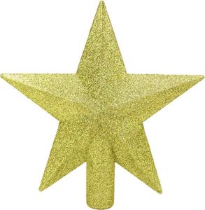 HAAC Baumspitze Stern für Weihnachtsbaum Größe 22 cm Farbe gold mit Glittern