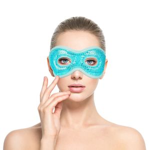 Augenmaske Kühlend Kühlbrille, Gel Augenmaske Kühlend Augen Kühlpads mit Gelperlen, Cooling Eye Mask (blau)