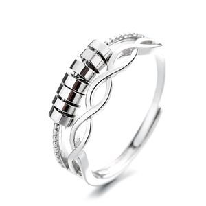 INF Anti-Stress-Ring mit drehbaren Ringen verstellbar Silber