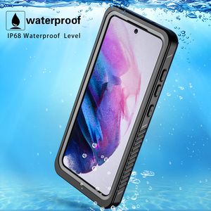 Für Samsung Galaxy S21 FE 5G Wasserdicht Hülle 360 Grad Schutz Outdoor Rundumschutz IP68 er Ganzkörperschutz, Unterwasserschutzhülle Schwarz