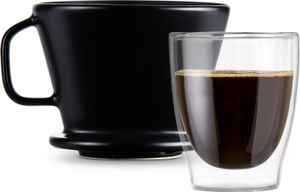 Tchibo Kaffeefilter, Filtergröße 2, Spülmaschinengeeignet, Keramik, Schwarz