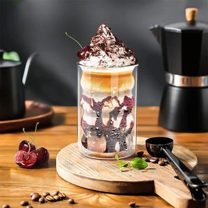 Thermoskannen aus Borosilikatglas,Latte Macchiato Tassen, doppelwandig, Espresso, Kaffee, Wasser, Cappuccino, 350ml, 4 Stk