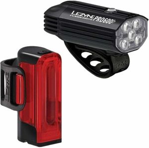 Lezyne Fusion Drive Pro 600+/Strip Drive 300+ Pair Satin Black/Black Front 600 lm / Rear 300 lm Fahradlichterset