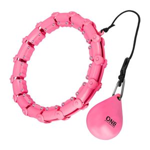 OHA02 Hula Hop Pink mit Einsätzen und einem Fitnessgewicht